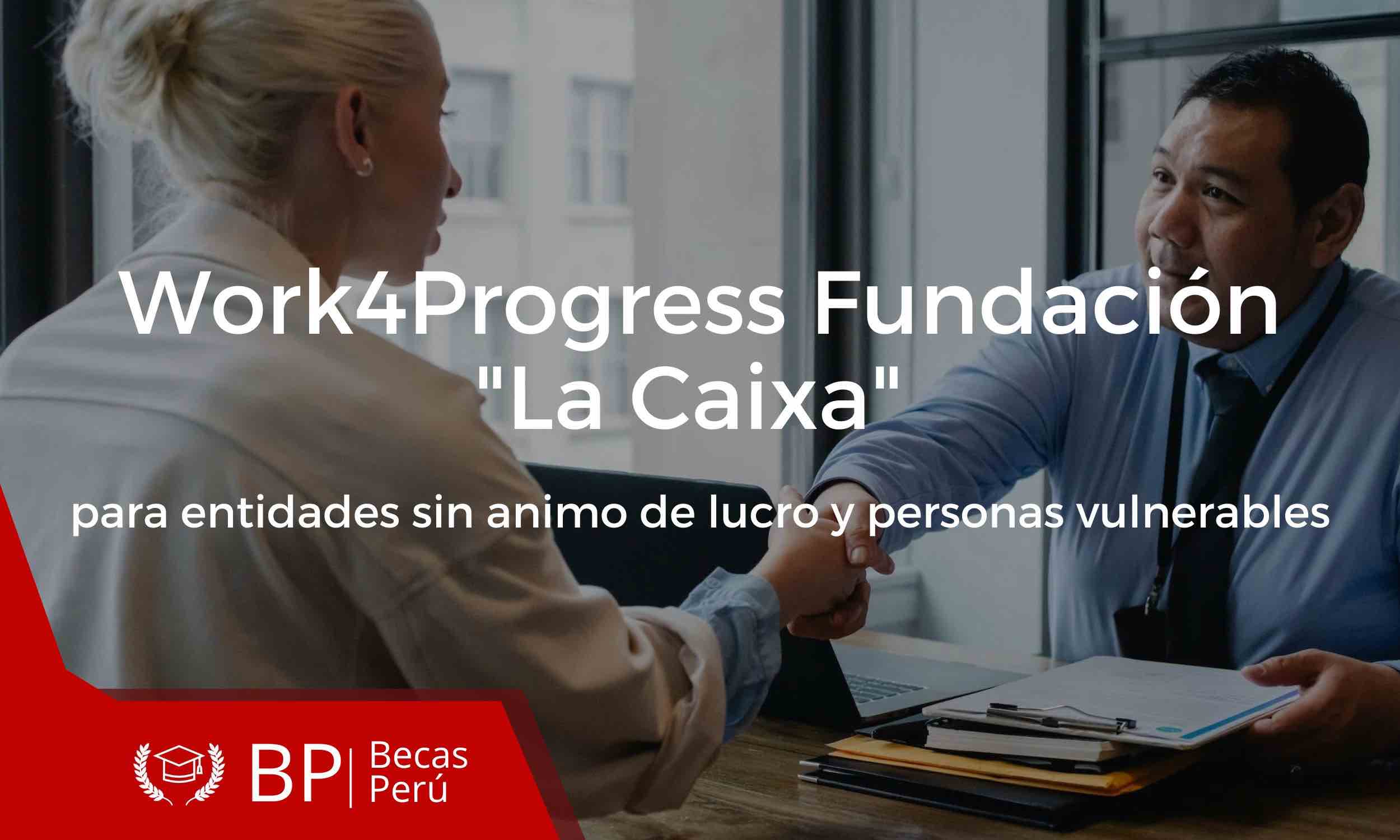 Wor4Progress Fundación La Caixa para entidades sin animo de lucro y personas vulnerables